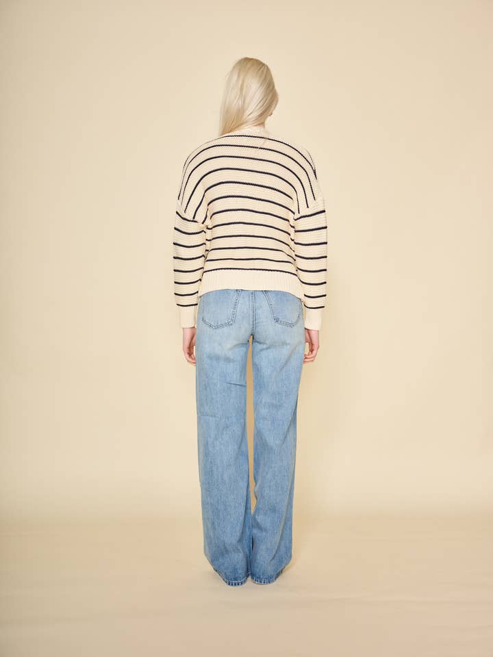 NAVY STRIPE AMARA CARDIGAN for wholesale on Faire3