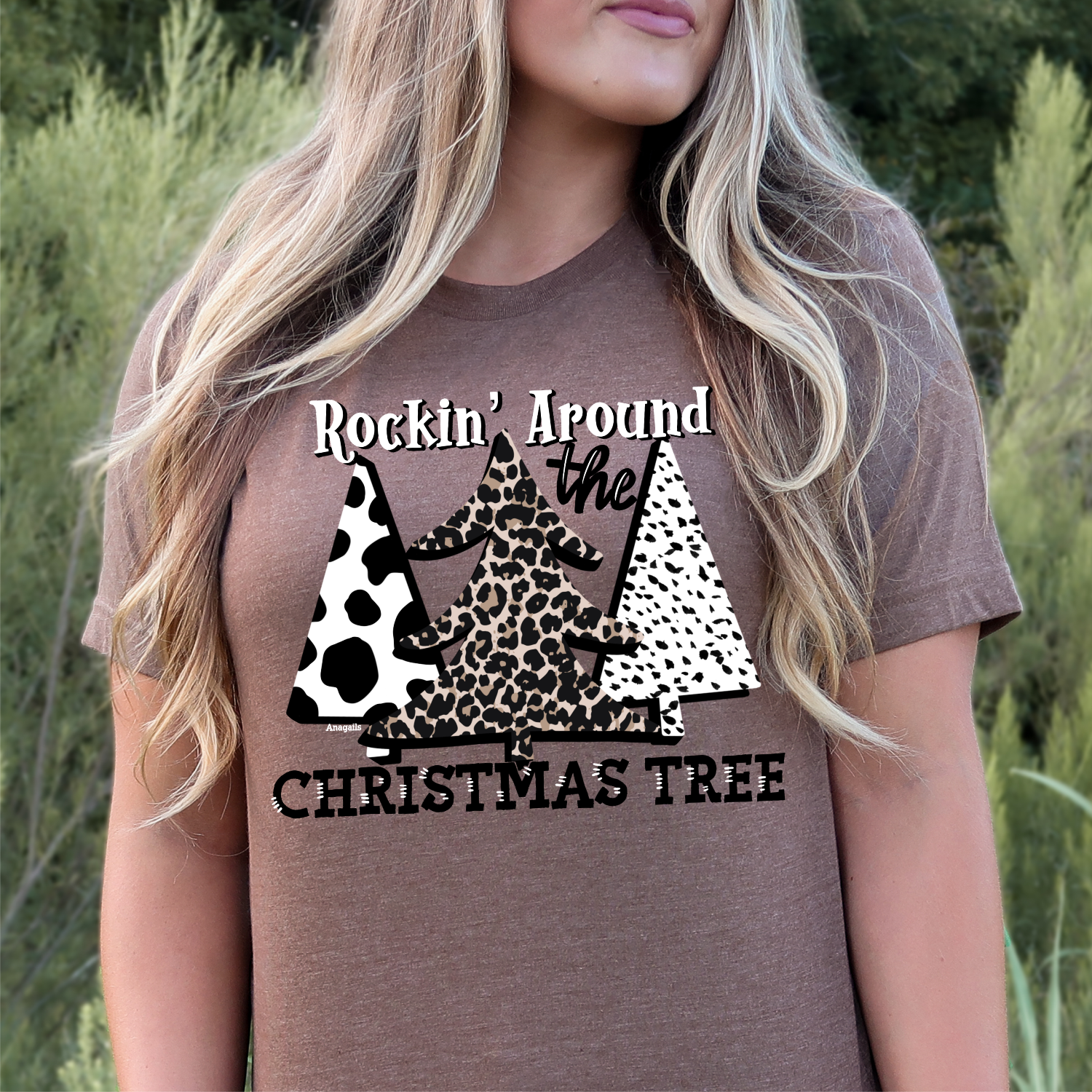 Anagails - Vendita all'ingrosso Maglietta serigrafata - Donna - Rockin' Cowhide & Leopard Christmas5