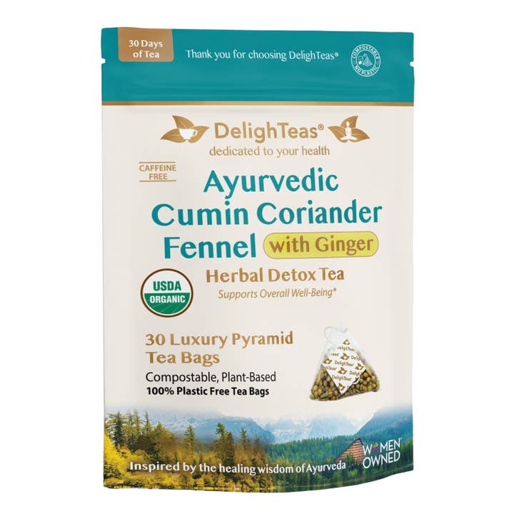 Ayurvedische CCF + Gember - 30 Piramide Theezakjes voor wholesale door DelighTeas®
