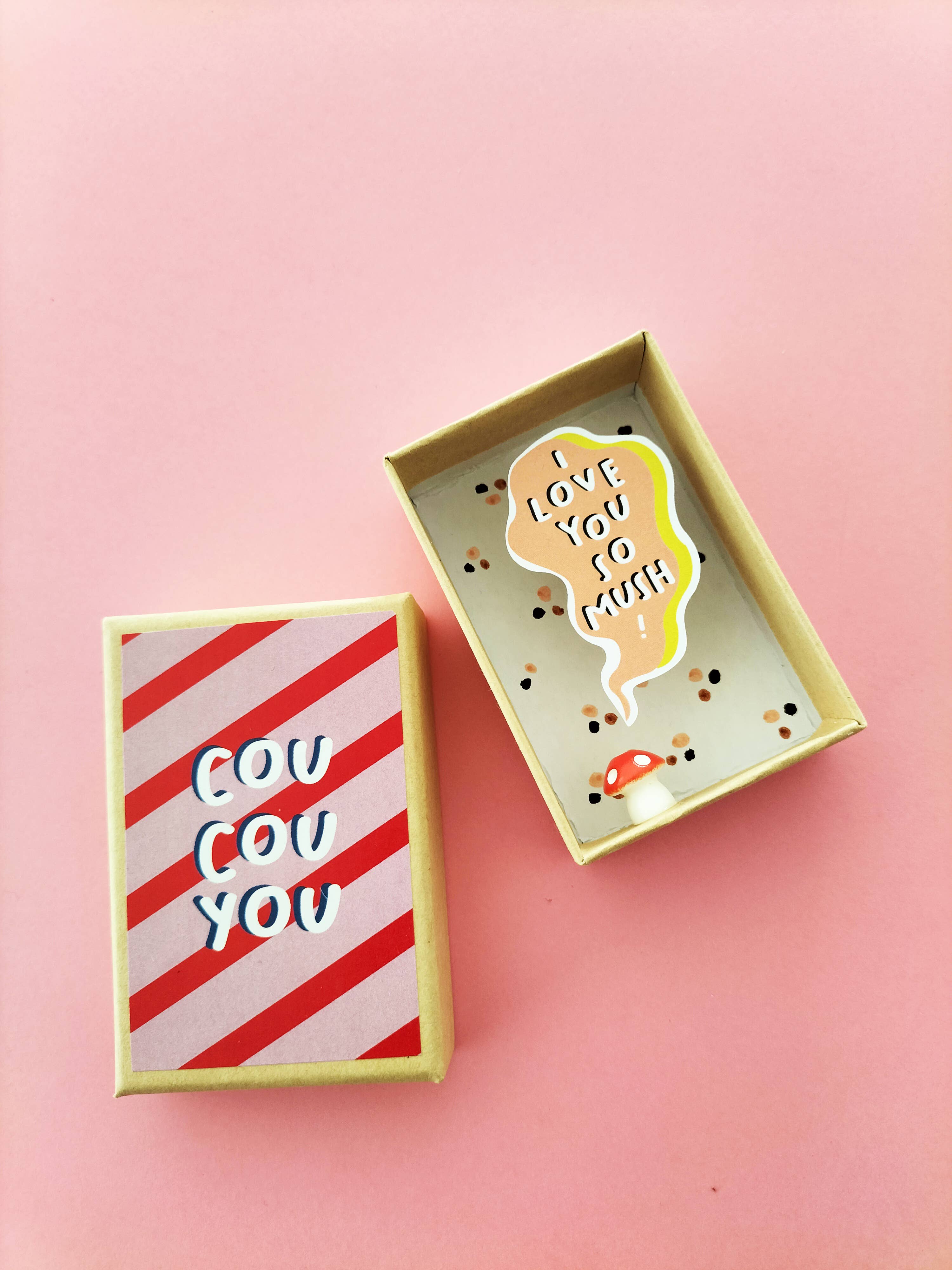Pamela Loops – wholesale Love card – Boîte diorama message d'amour champignon4