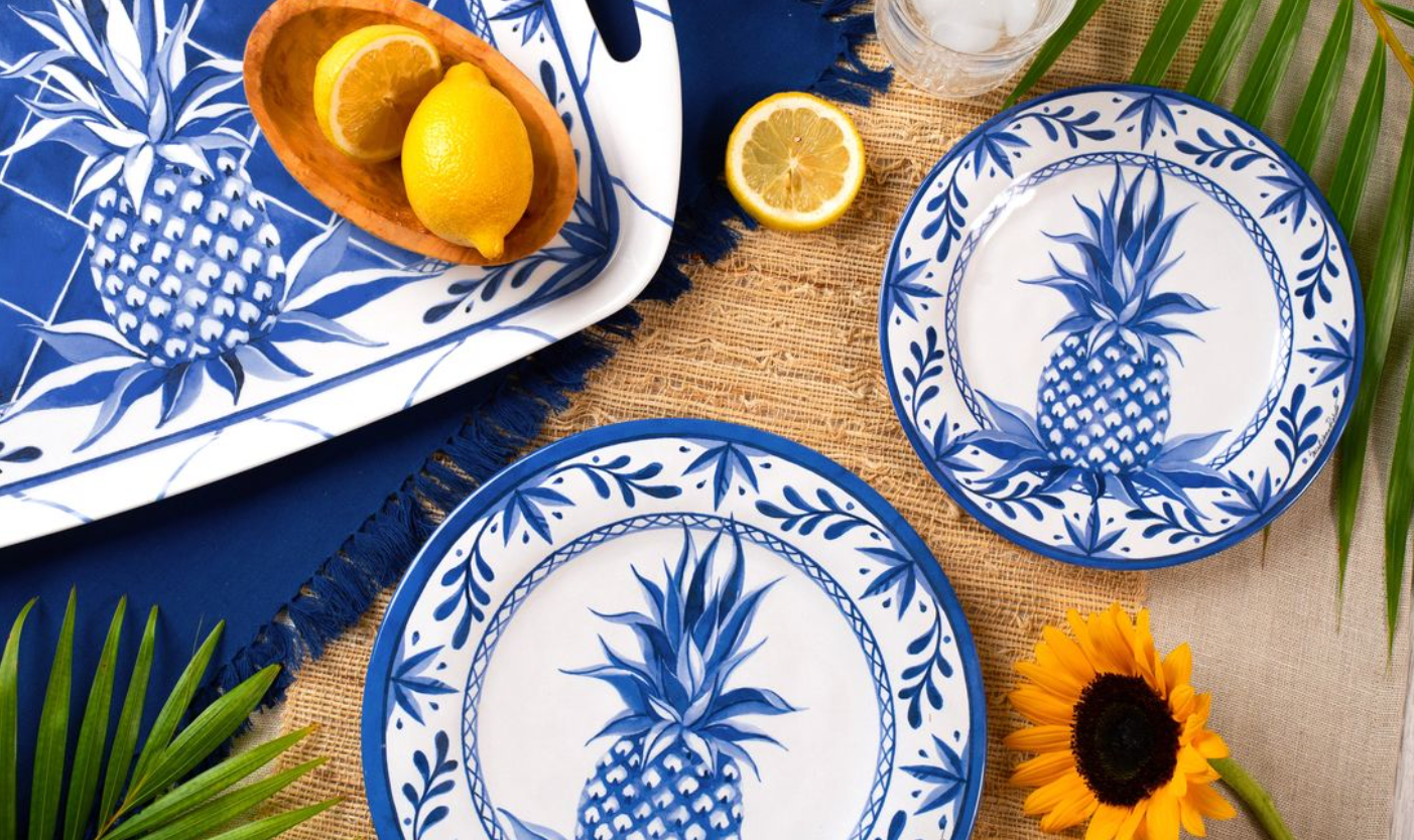 Bamboo Table - Wholesale Dinner Plate - Blue Pineapple Bamboo Plate Collection9