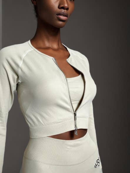 Sand Washed, Double-Zip, Long Sleeve Top for wholesale by I AM Activewear LLC