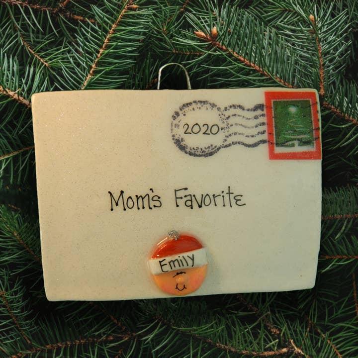 Envelope with heads Ornament for wholesale by Dough Delights, Inc