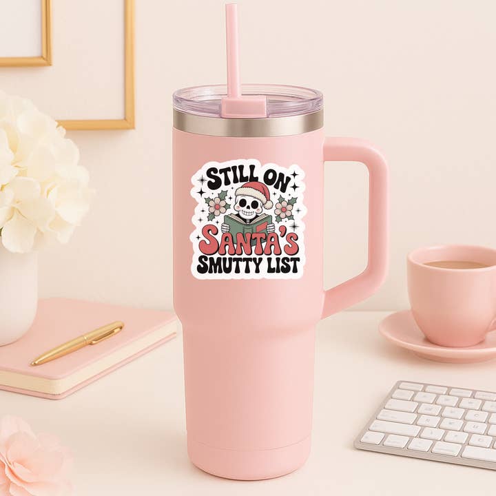 Auburn Row Design - Wholesale Sticker - Still On Santa's Smutty List Christmas Die Cut Sticker 5
