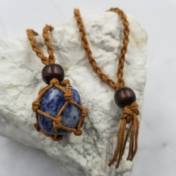 The Pretty Jewellery - Wholesale Pendant/Charm Necklace - Natural Stone Interchangable Weave Cage Necklaces6