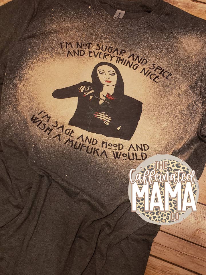 Sugar And Spice Bleached Shirt for wholesale by The Caffeinated Mama Co