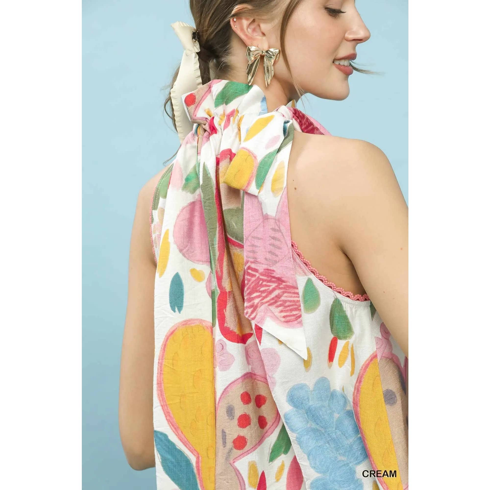 STYLE USA - Wholesale Tunic - Women's - NEW Multi-Color Floral Halter Neck Boho Top4