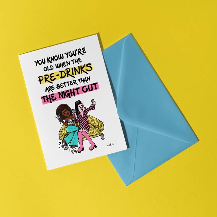 Tarjeta de Felicitación A6 Precopas vs Noche de Fiesta para venta al por mayor de Don Design