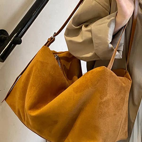 UNISHE - Wholesale Tote Bag - Women's - Suede Zipper Crossbody Bag Tote Bag ZK22613