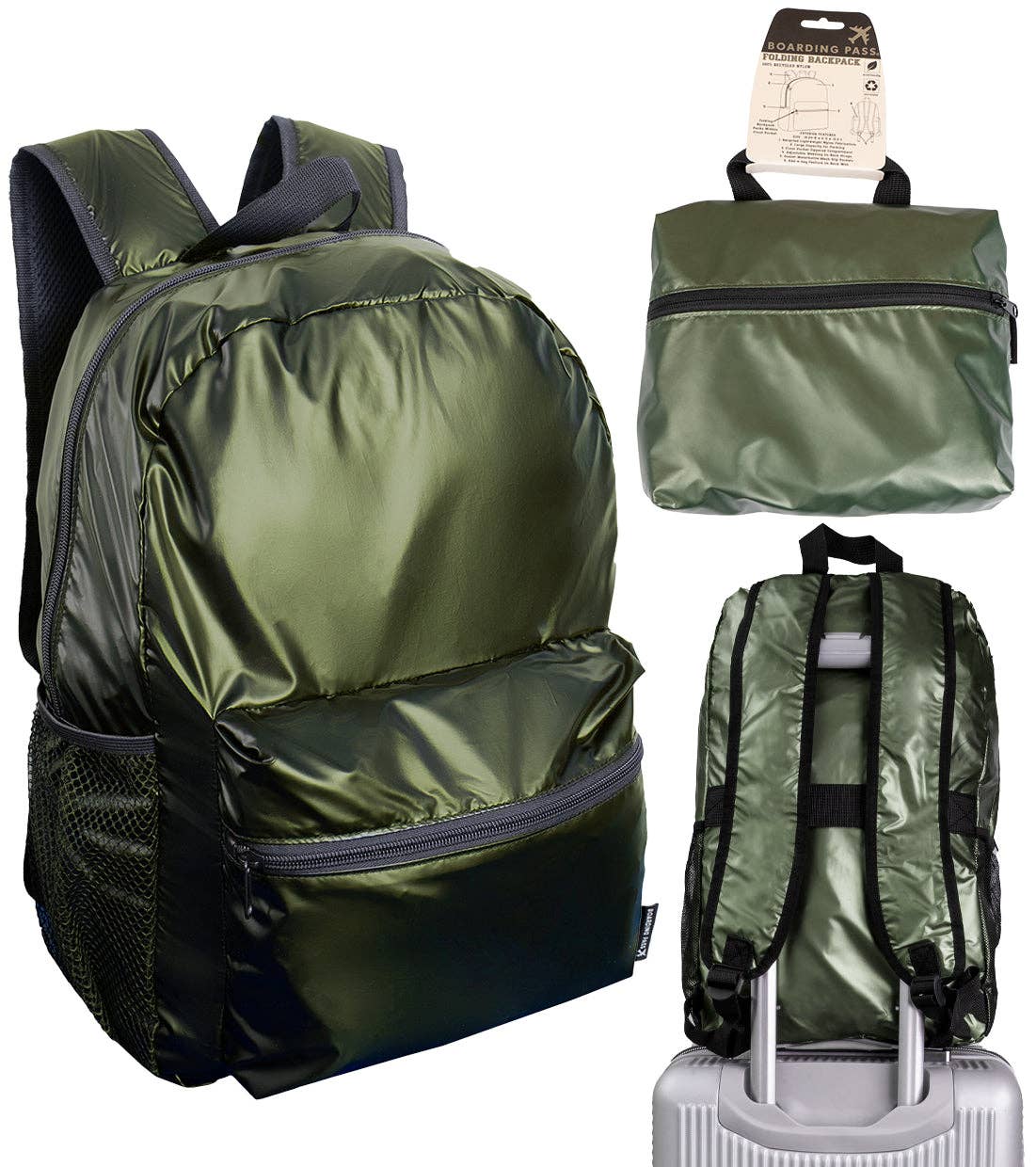 Magid – Engroshandel Rygsæk - Unisex – Boarding Pass Genanvendelig Metallic Foldbar & Pakbar Pouch Rygsæk3