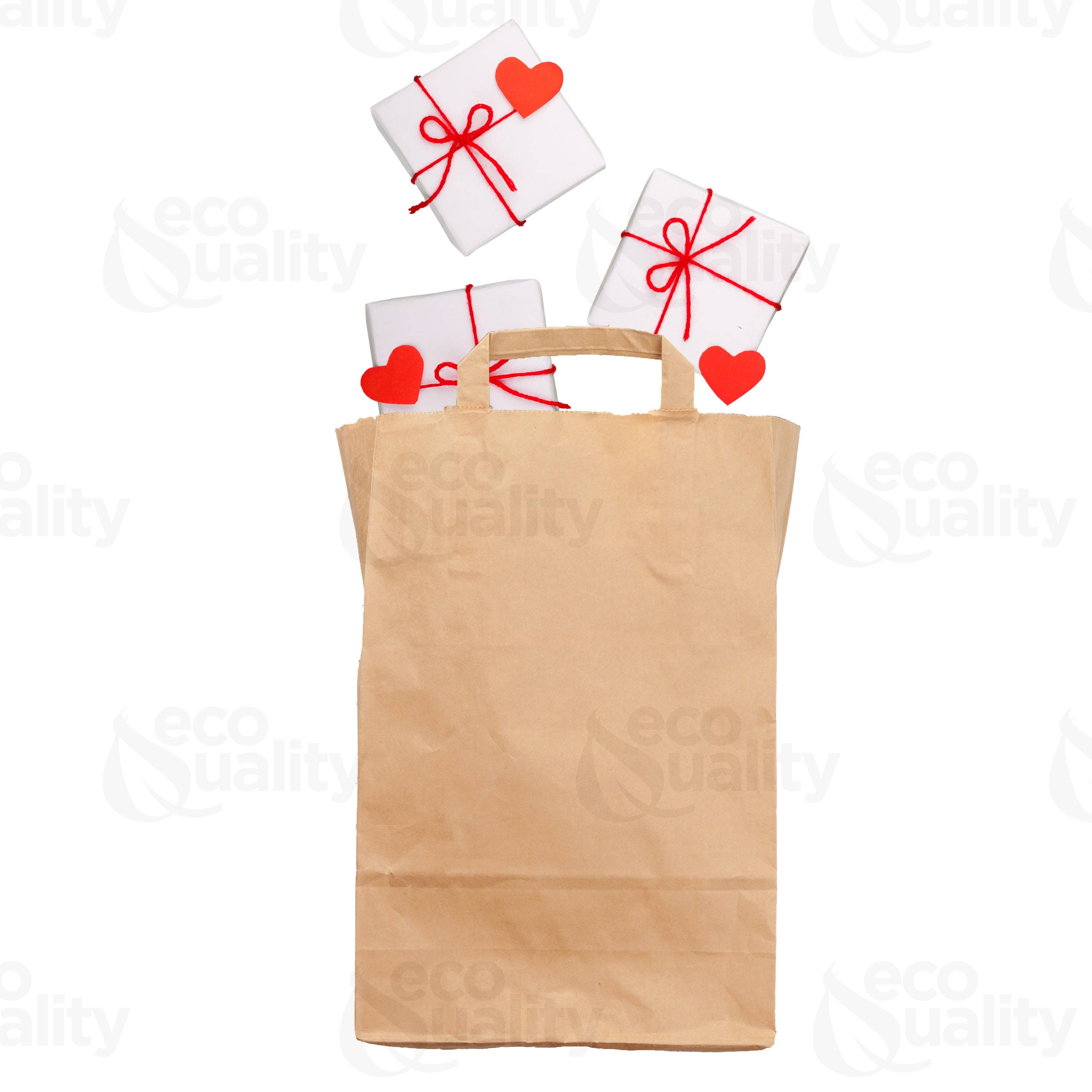 EcoQuality - Wholesale Gift Bag - 10x5x13 Medium Kraft Paper Gift Bags w/Paper Handles Brown S4