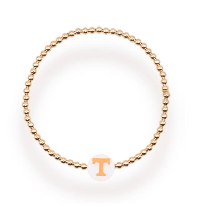 Beaded Blondes - Wholesale Beaded Bracelet - Tennessee Logo Flip Bracelet on Gold3