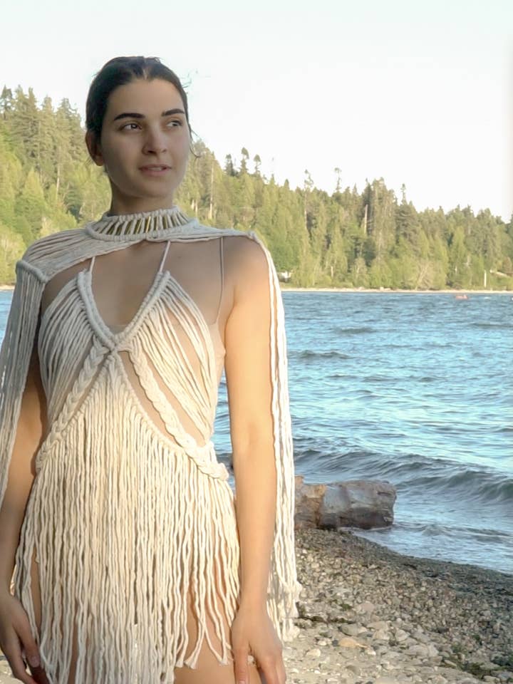 AstraWander – wholesale Swim cover-up – Women’s – Red Aphrodite Macrame Dress2