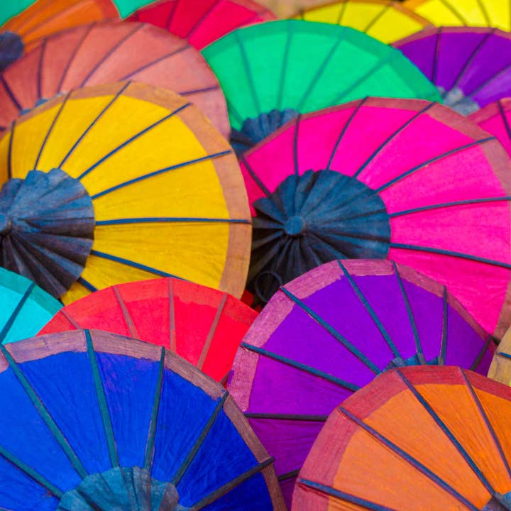 Market Parasols | Luang Prabang, Laos for wholesale by Passport Puzzles