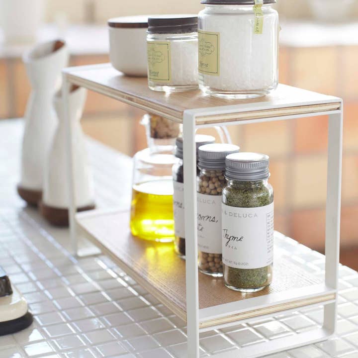 Yamazaki Home - Wholesale Desk Riser - Tosca Two-Tier Riser - Steel + Wood2