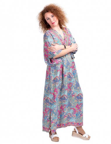 Beige Jurk met V-achterprint voor groothandel op Faire2