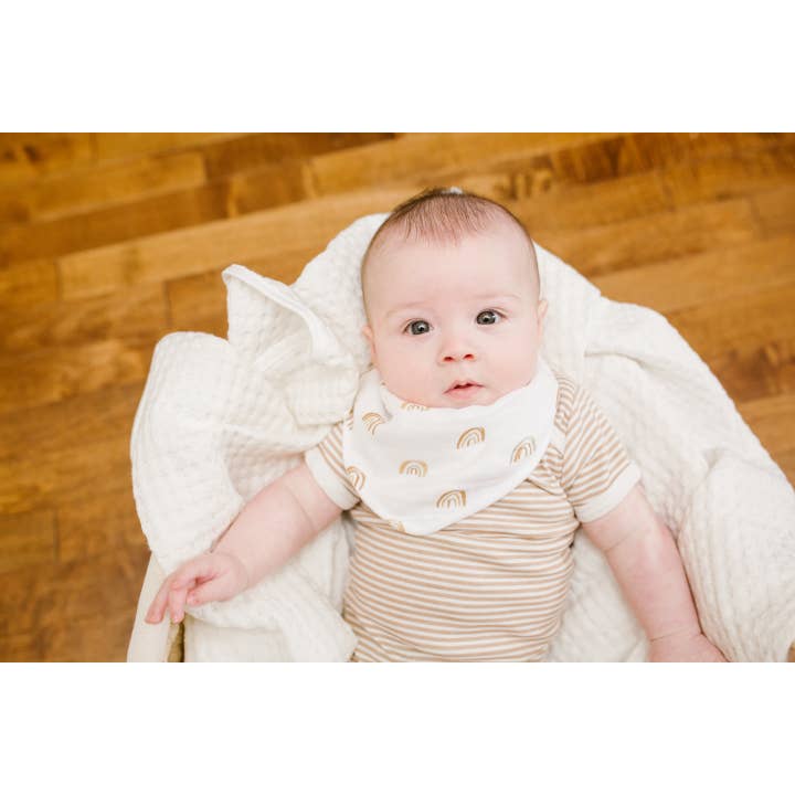 Wild Seven Holdings Ltd – wholesale Bandana bib – Lulujo - Bandana Bib - Rainbow & Sun - 2 Pack3