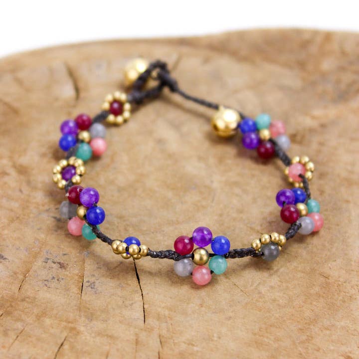 Bali Queen - Wholesale Anklet - Crystal Flower Anklet 5 Pack15