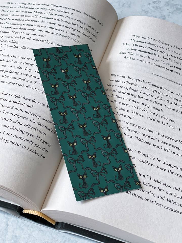Coquette Black Cat Soft Matte Bookmark for wholesale by Wolf & Wren Co.