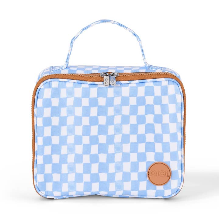 Mini Insulated Lunch Bag - Blue Check for wholesale by OiOi