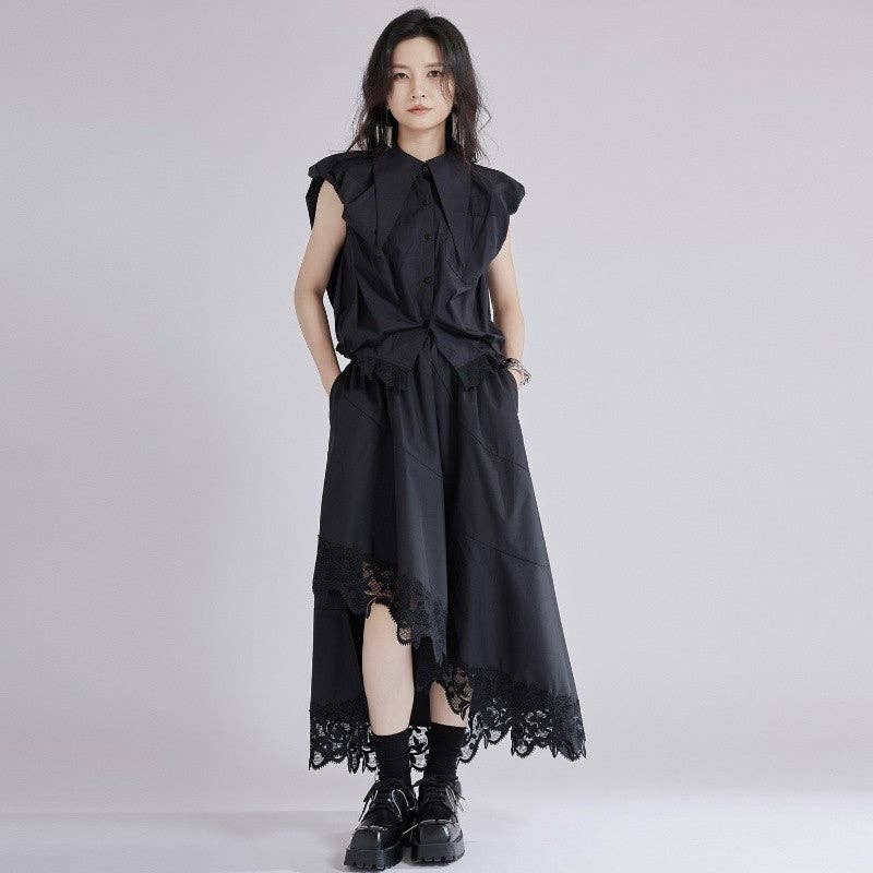 Plush Looks – wholesale Top & skirt set – Women's – Sleeveless Shirt And Skirt Two Piece Set2