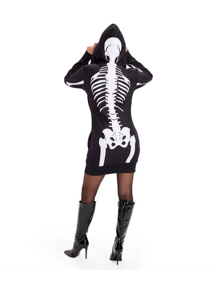 Tipsy Elves – Disfarce – Mulher por atacado – Vestido de Fantasia de Esqueleto - Vestido com Capuz de Halloween para Mulher1