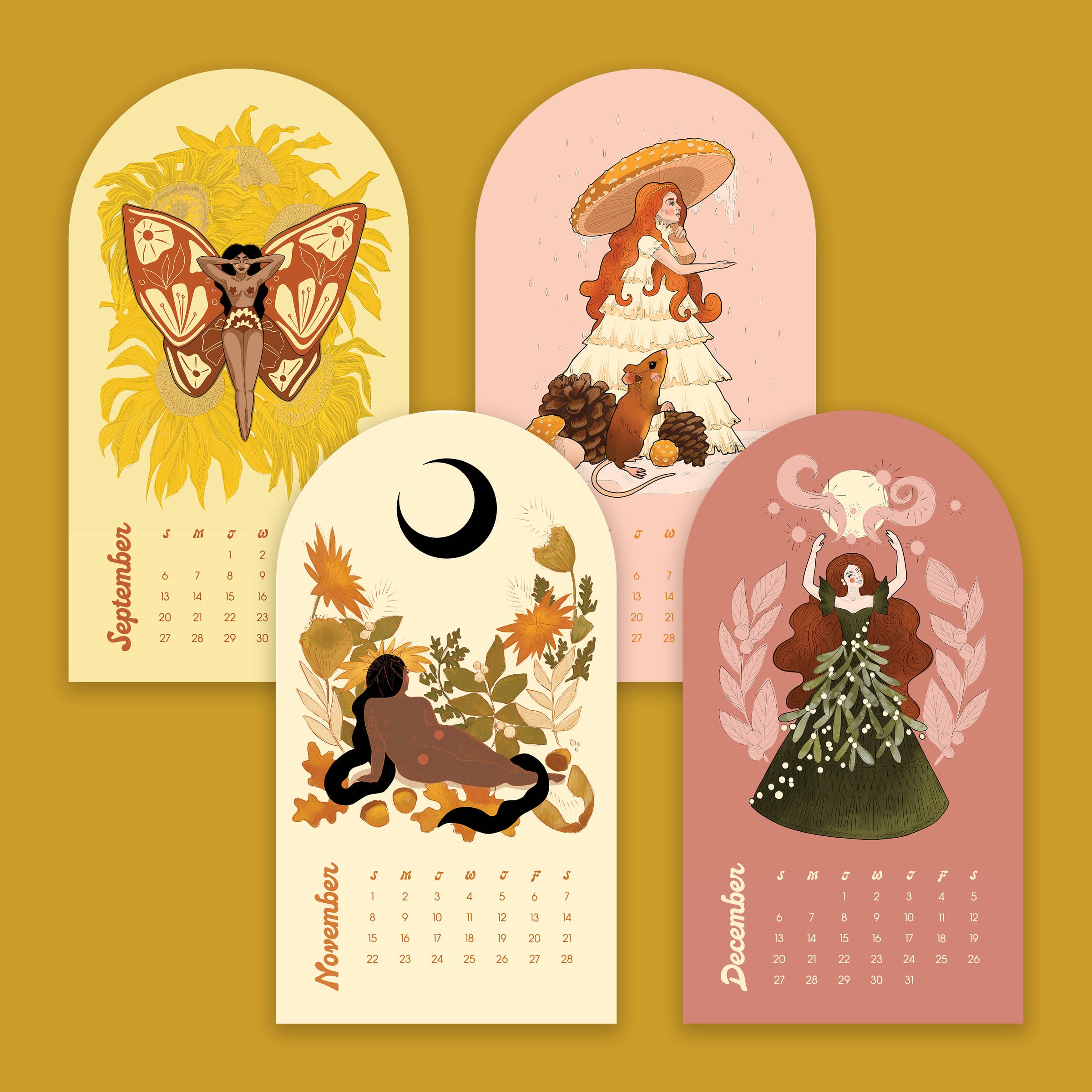 Whimsical Art by Darcy Goedecke - Wholesale Calendar - Small Floral Fairy Calendar | 20264