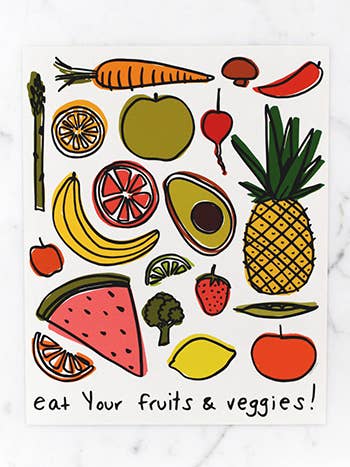 Lámina artística Eat Your Fruits & Veggies para venta al por mayor de Calhoun & Co.