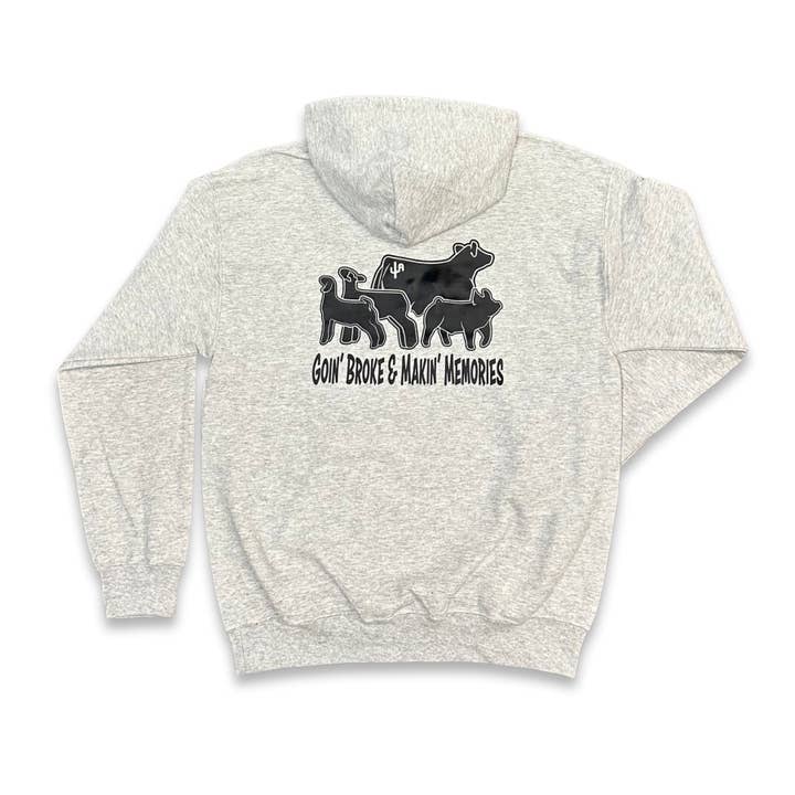 "Ganadería" - Sudadera con capucha para adulto gris ceniza (2025) para venta al por mayor de Cactus Alley Hat Co.