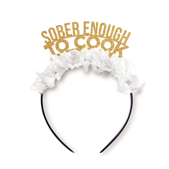 Festive Gal - Wholesale Party Hat/Crown - Sober Enough To Cook Thanksgiving Fall Party Headband Crown