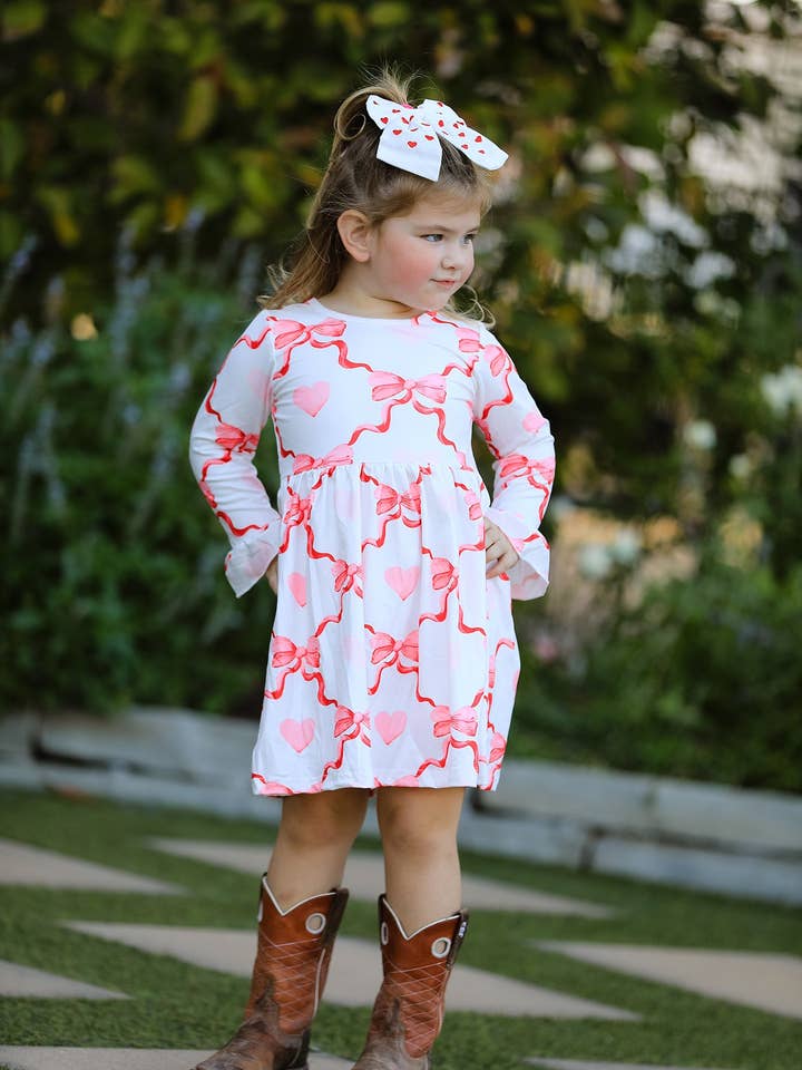 Valentine's Day Milk Silk Girls Dress for wholesale by Rylee Faith Designs