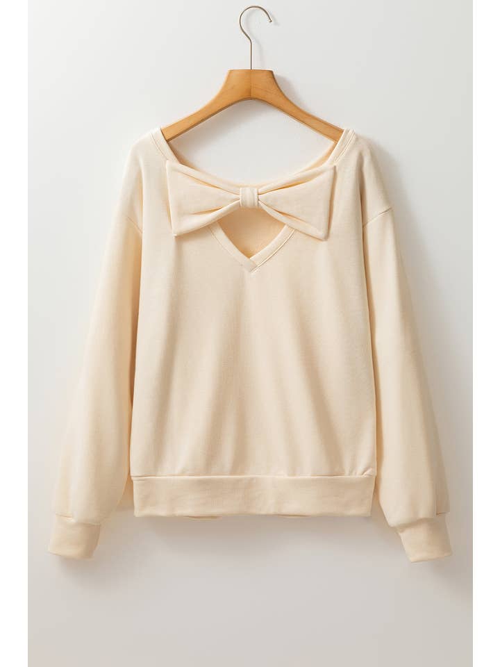 Amaryllis Apparel - Wholesale Sweatshirt - Women's - Back Bowknot Sweatshirt36