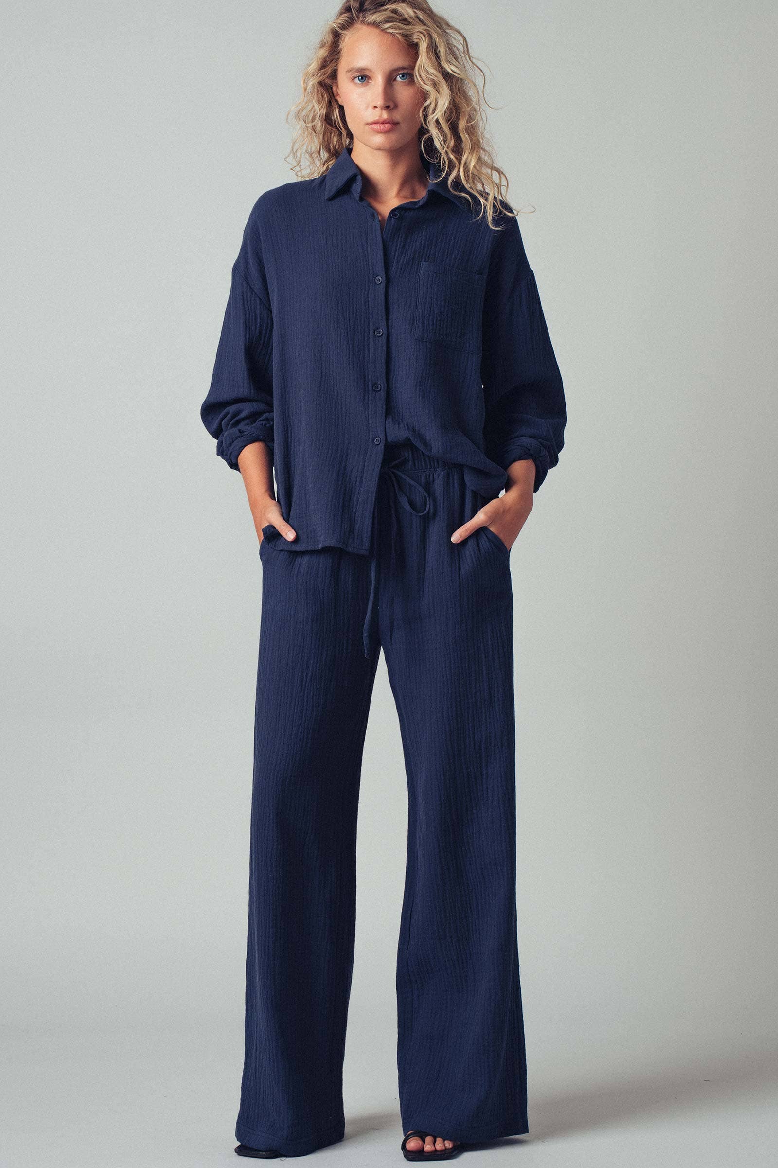 Urban Daizy - Wholesale Lounge Set - Women's - Textured Cotton Gauze Lounge Set20