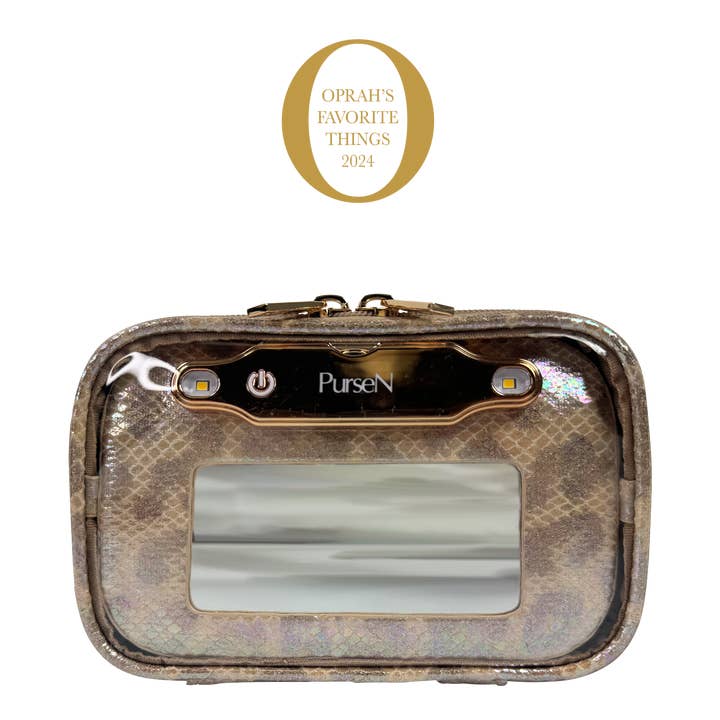 LITTMINI • Lighted Mirror Case • Glimmer Leopard for wholesale by PurseN (new)