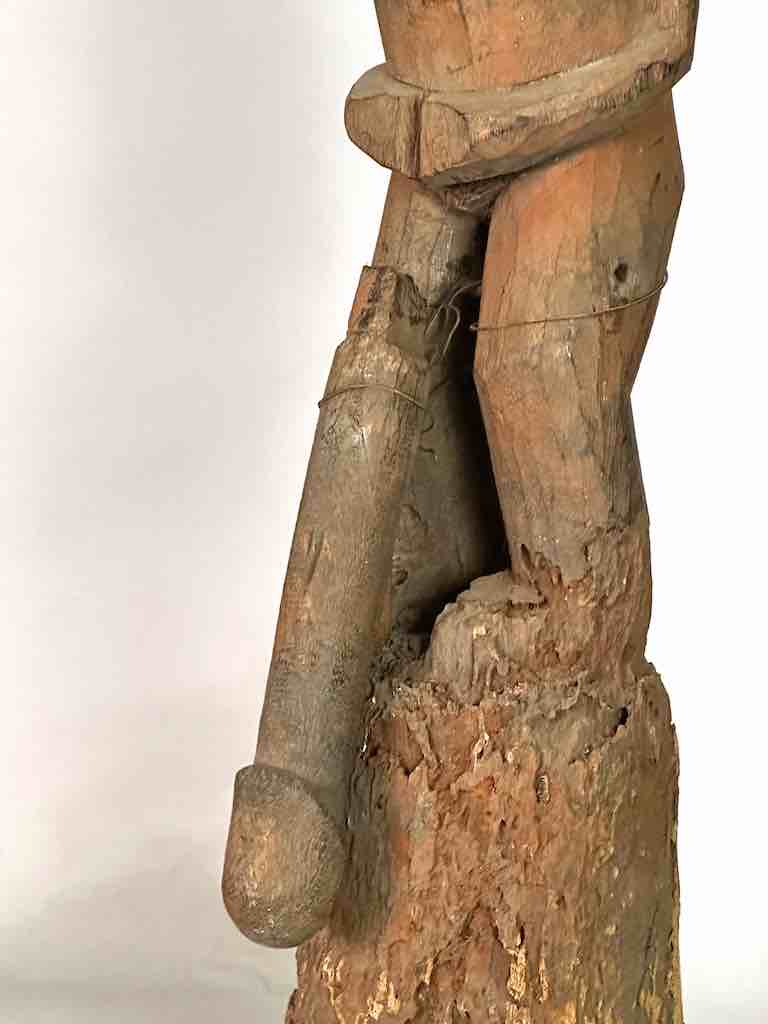 The Niger Bend - Venta al por mayor Escultura - Estatua de fetiche de fertilidad del pene articulado masculino con fuente vintage |7