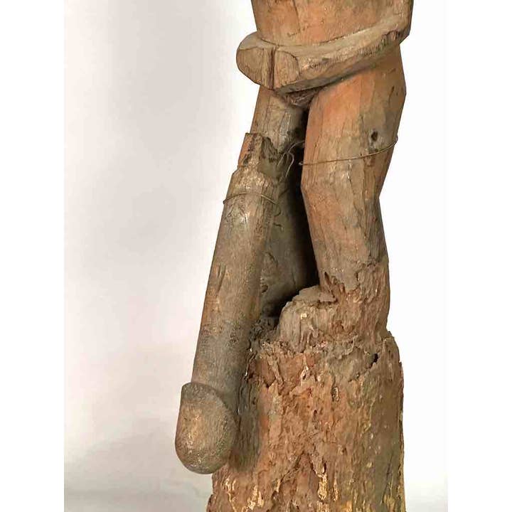 The Niger Bend - Venta al por mayor Escultura - Estatua de fetiche de fertilidad del pene articulado masculino con fuente vintage |7