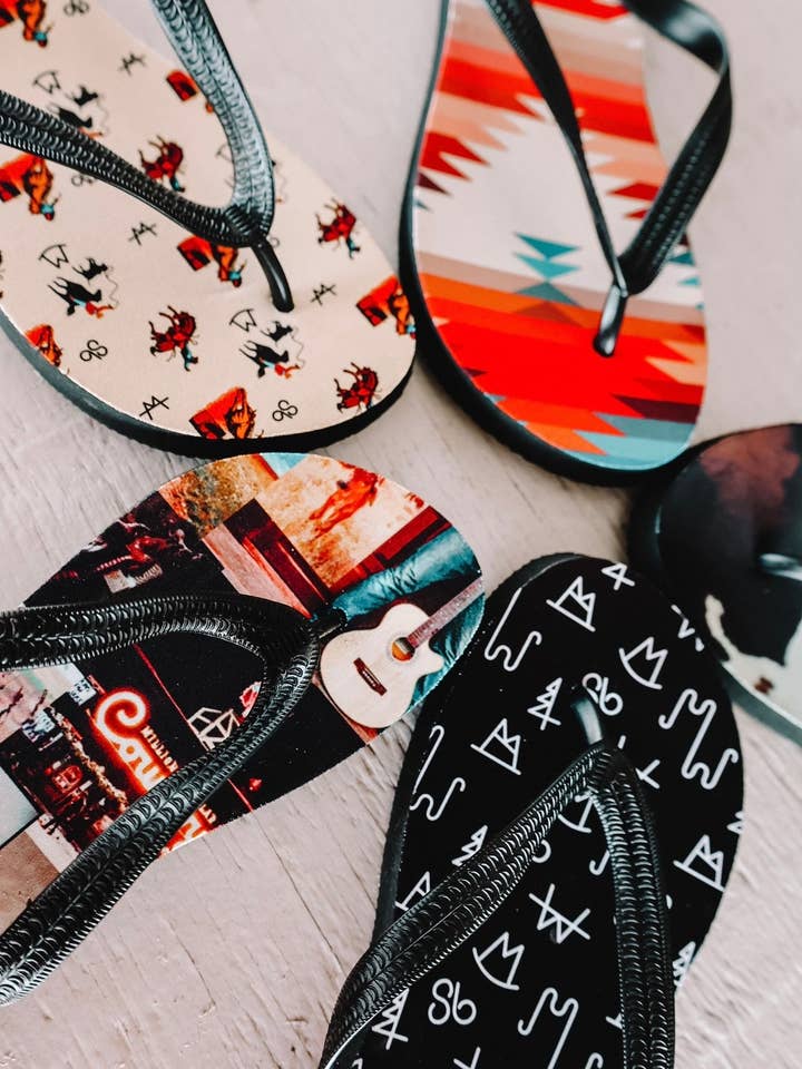 The Front Porch Label - Wholesale Flip Flops - Women's - Cowhide Flip Flops