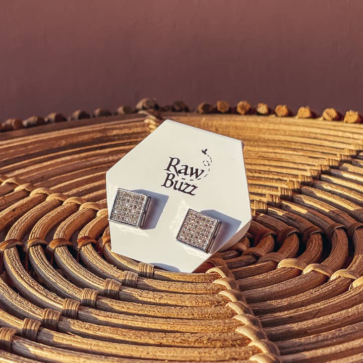 Silver Comb Stud Earrings for wholesale by Raw Buzz Co