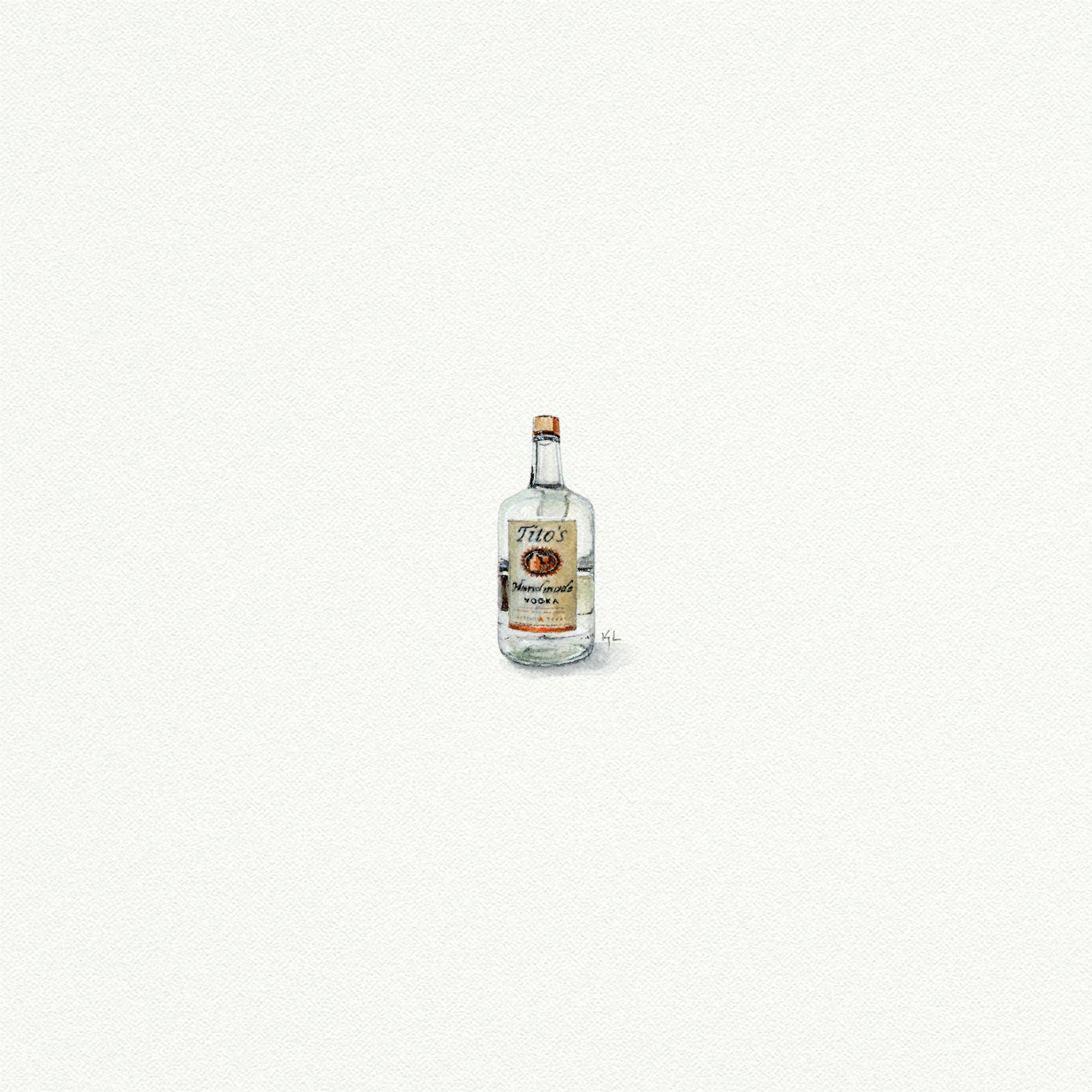 Karen Libecap Tiny Paintings – wholesale Art print – Titos Vodka Miniature Watercolor Painting - Art Print2