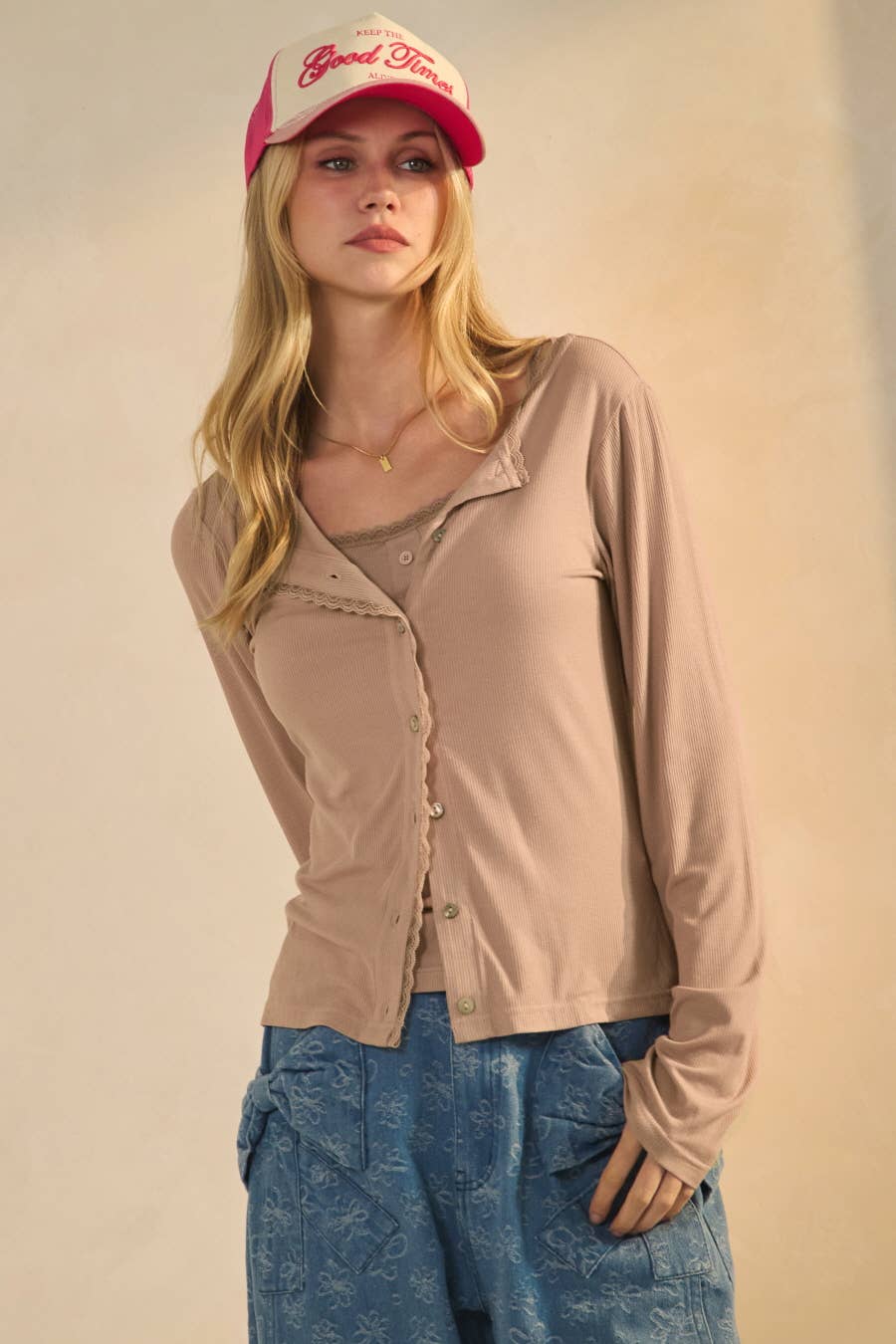 Combo rose Casquette de camionneur bicolore en vente sur Faire3