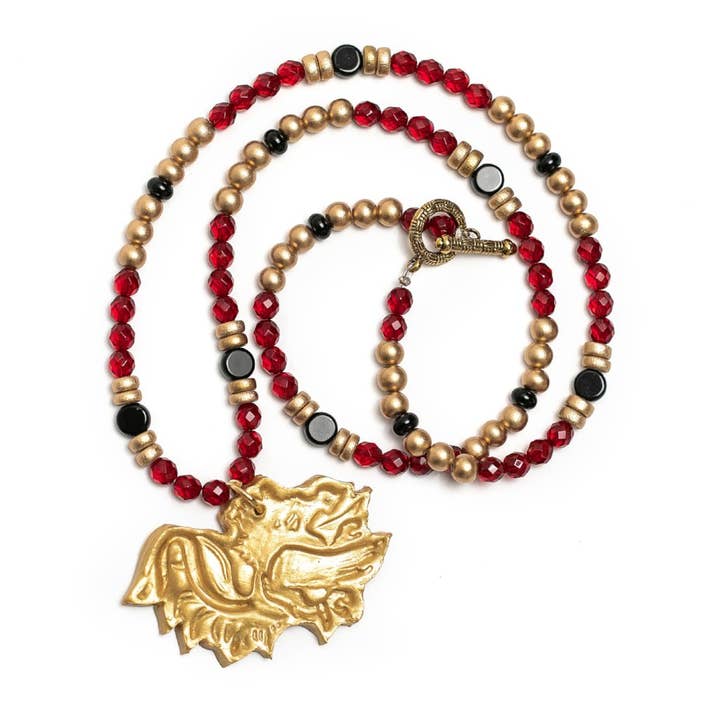 Garnet and Black with the Gamecock for wholesale by Hidden Truth Jewelry