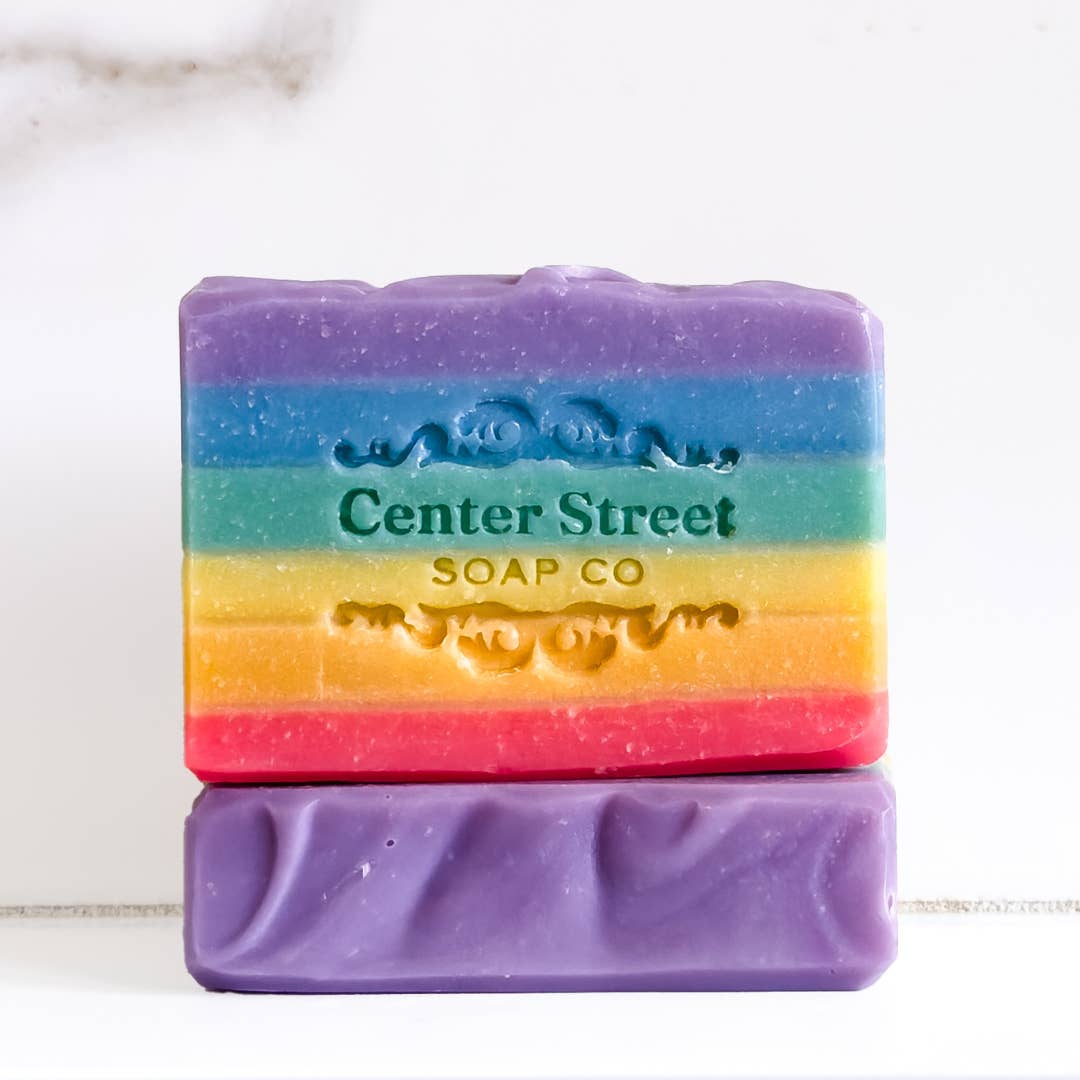 Center Street Soap Co - Wholesale Bar Soap - Love Rainbow Pride Handmade Bar Soap - 4oz