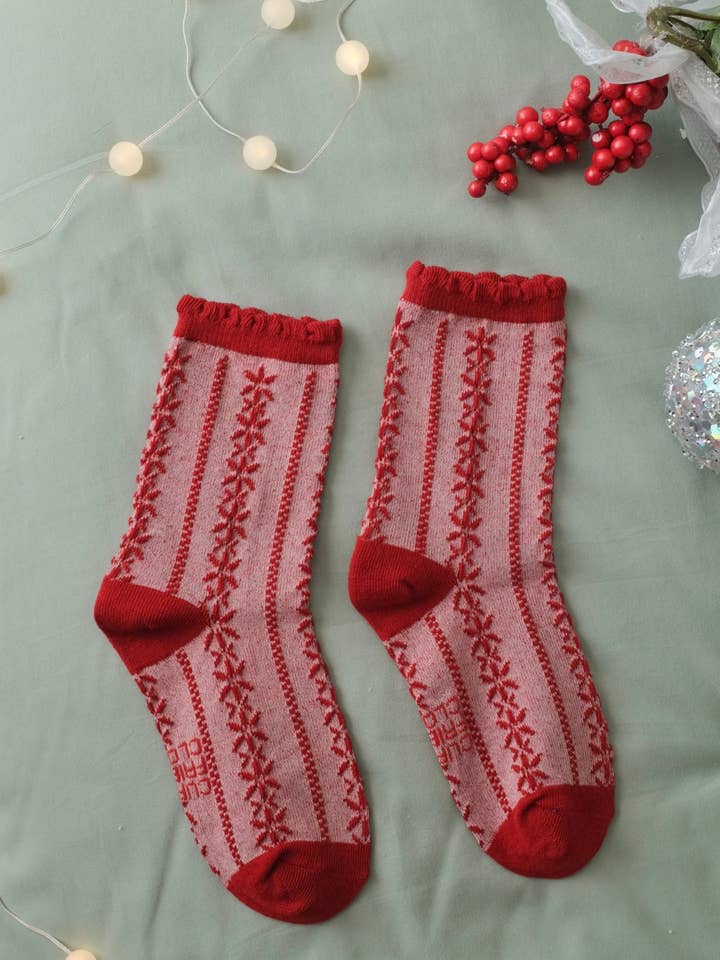 Curly Fries Closet - Wholesale Socks – Women's - Christmas Cozies (3 colors)1
