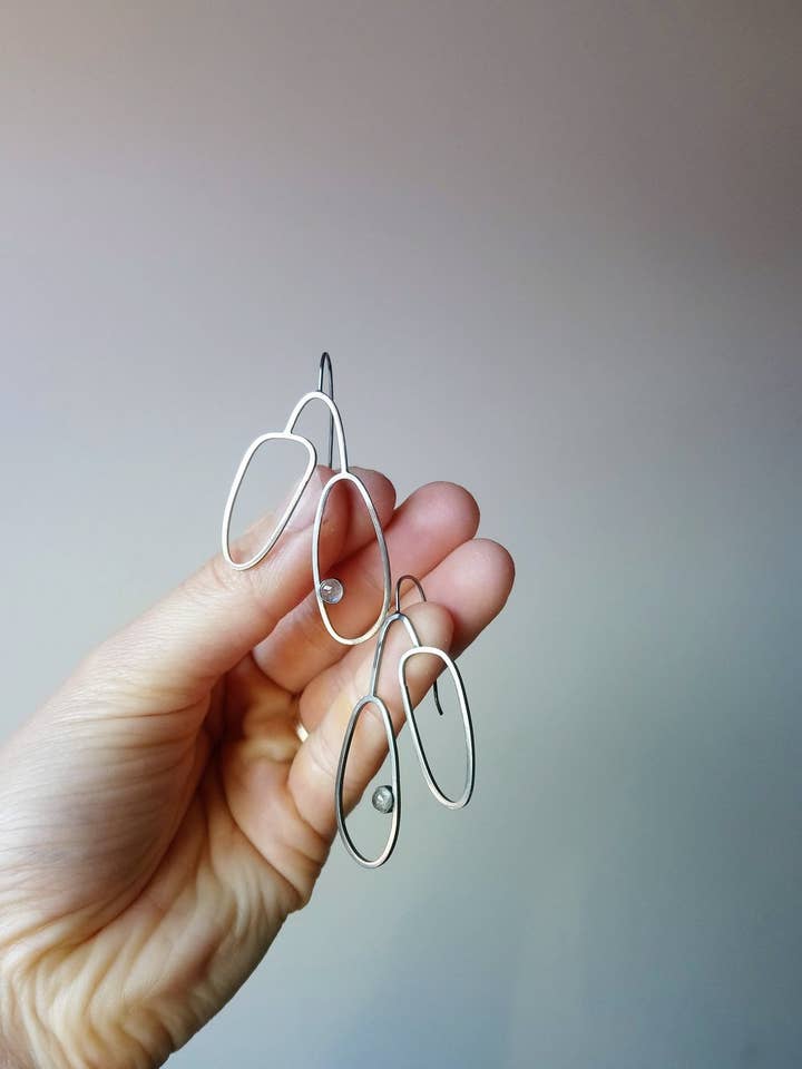 Chandelier Drop earrings Labradorite for wholesale by Pistol and Peach