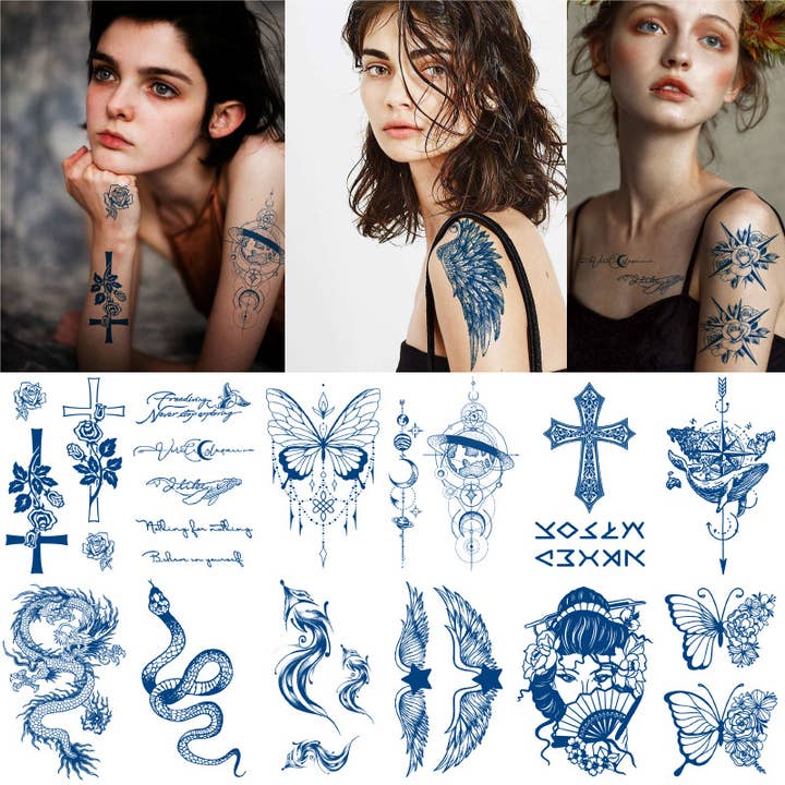 Herbal juice waterproof durable simulation tattoo stickers for wholesale by Tourtiwi