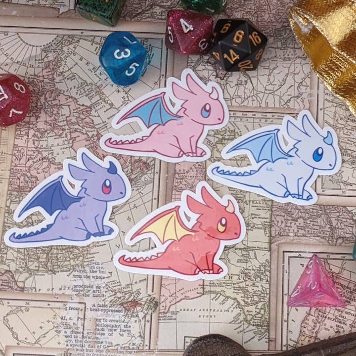 Chibi Dragon Stickers for wholesale by doodlemancy