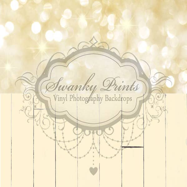 Bokeh doré 2 en un, 5 pi x 10 pi, bois de beurre pour la vente par Swanky Prints