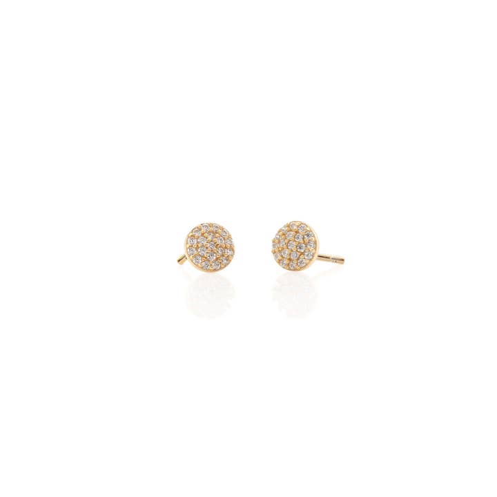 Round Crystal Stud Earrings 18K Gold Vermeil | Sterling Silver CZ Crystals Nickel Free Hypoallergenic Ships from CA for wholesale by Kris Nations