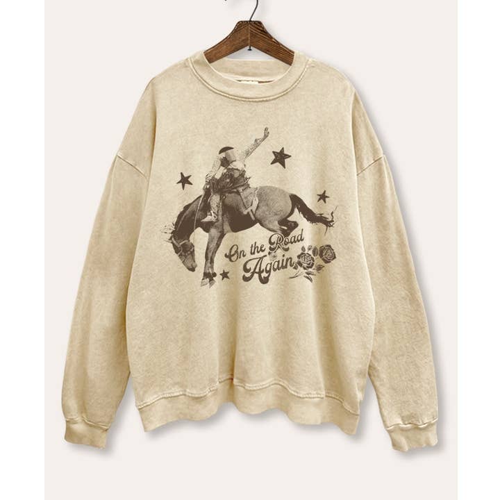 SWEATSHIRT FEMME RODEO COWBOY EN ROUTE À NOUVEAU pour la vente par STARCHIS
