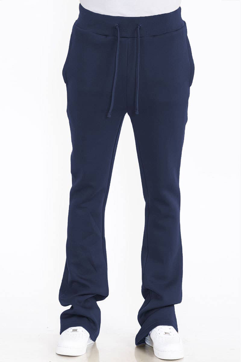 WEIV - Wholesale Athletic Sweatpants/Joggers - Men's - Mens Solid Fleece Flare Stacked PANTS8